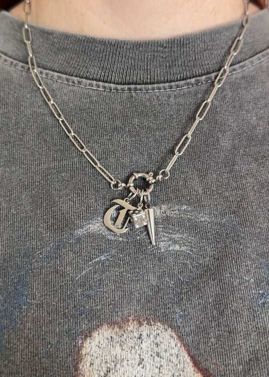 Silver Paperclip Clasp Chain