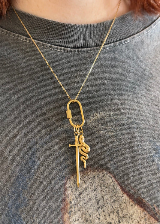 Gold Carabiner Charm Clasp