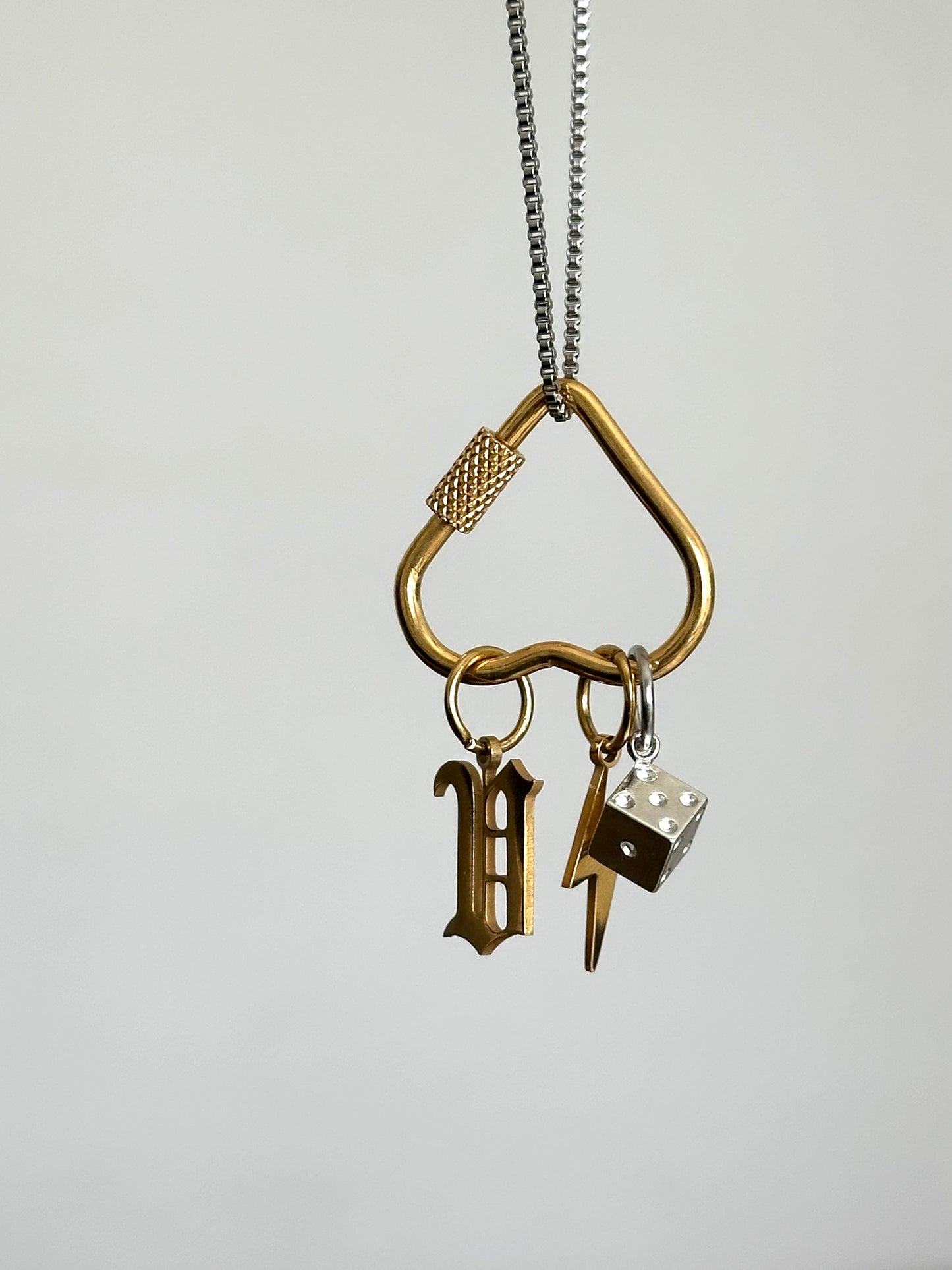 Gold Heart Carabiner Clasp