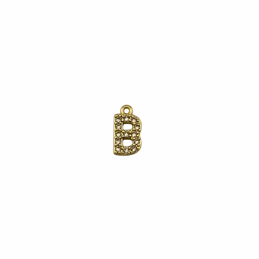 Dainty Sparkling Letter Charm Gold
