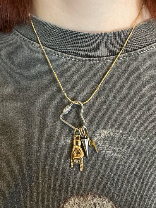 Silver Heart Carabiner Clasp