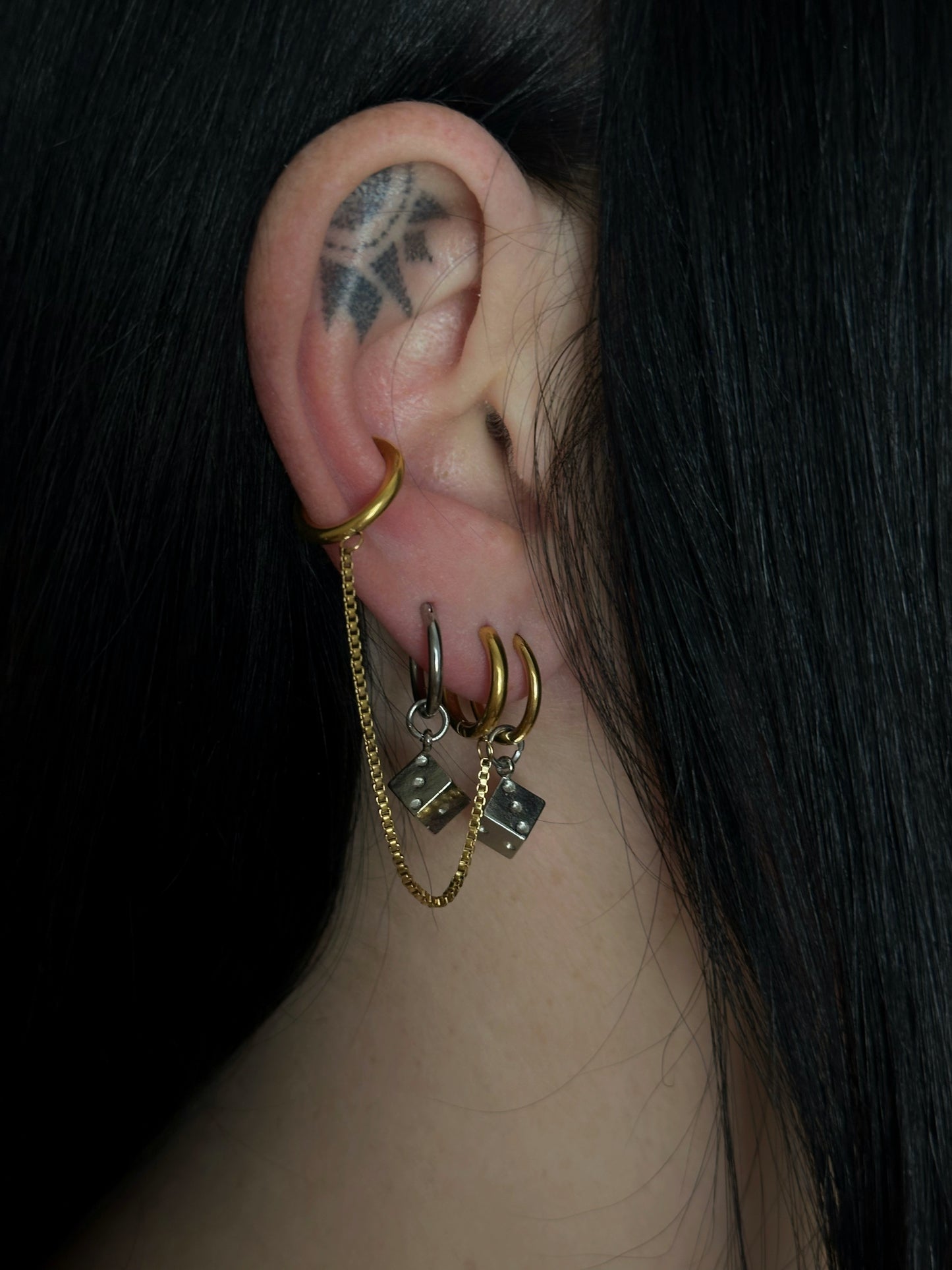 Hoop & Chain Cuff