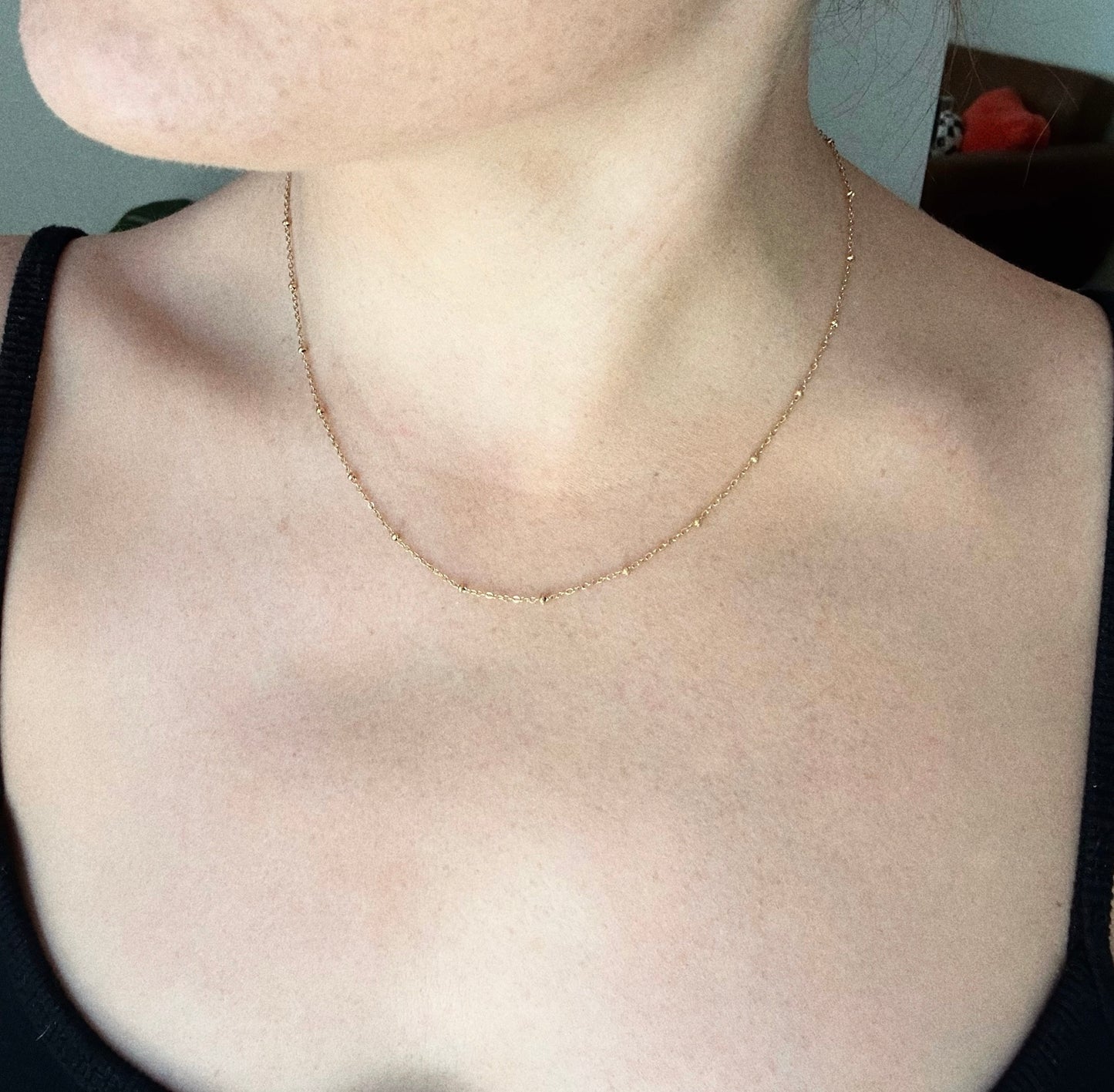 Gold Ball and Chain Necklace