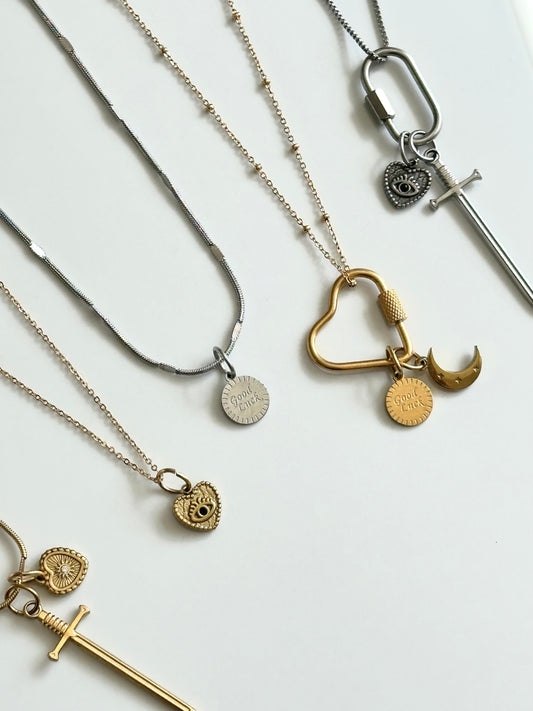 Silver Sparkling Moon Charm