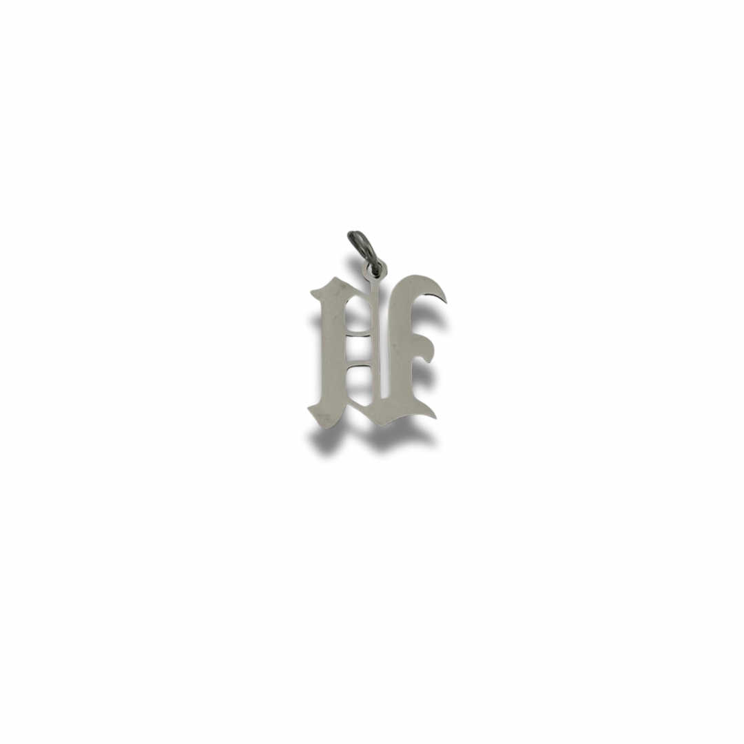 Old English Letter Charm Silver