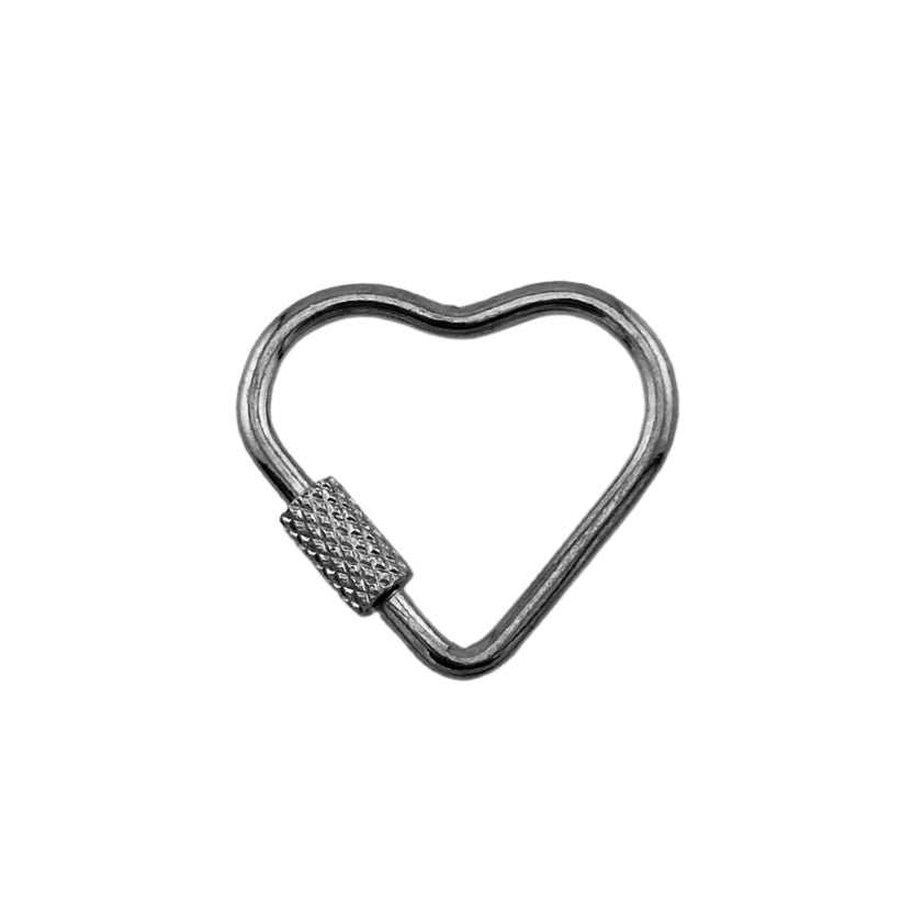 Gold or Silver Heart Carabiner Clasp