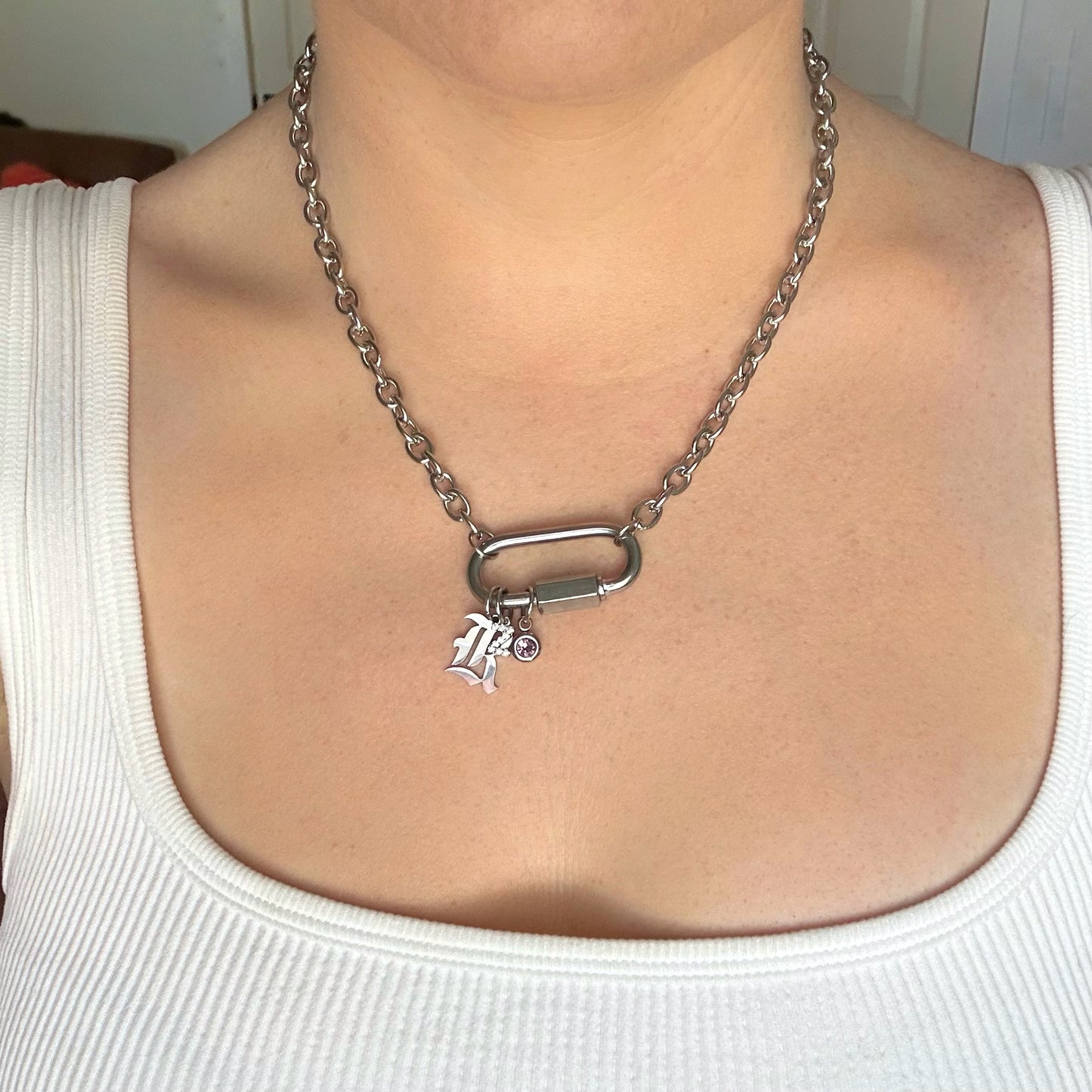 Silver Carabiner Chain