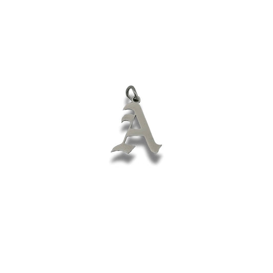 Old English Letter Charm Silver