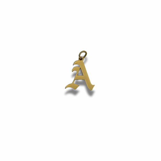 Old English Letter Charm Gold