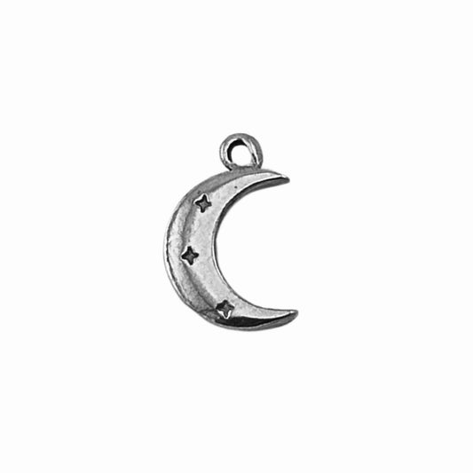 Silver Sparkling Moon Charm