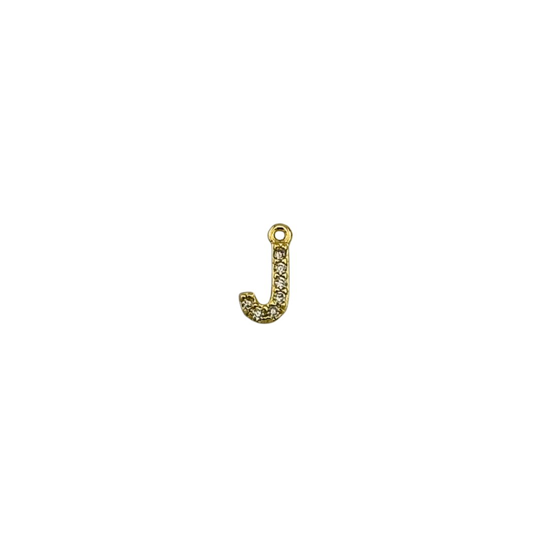 Dainty Sparkling Letter Charm Gold