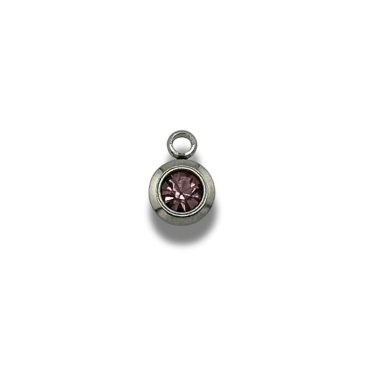 Birth Stone Charm Silver