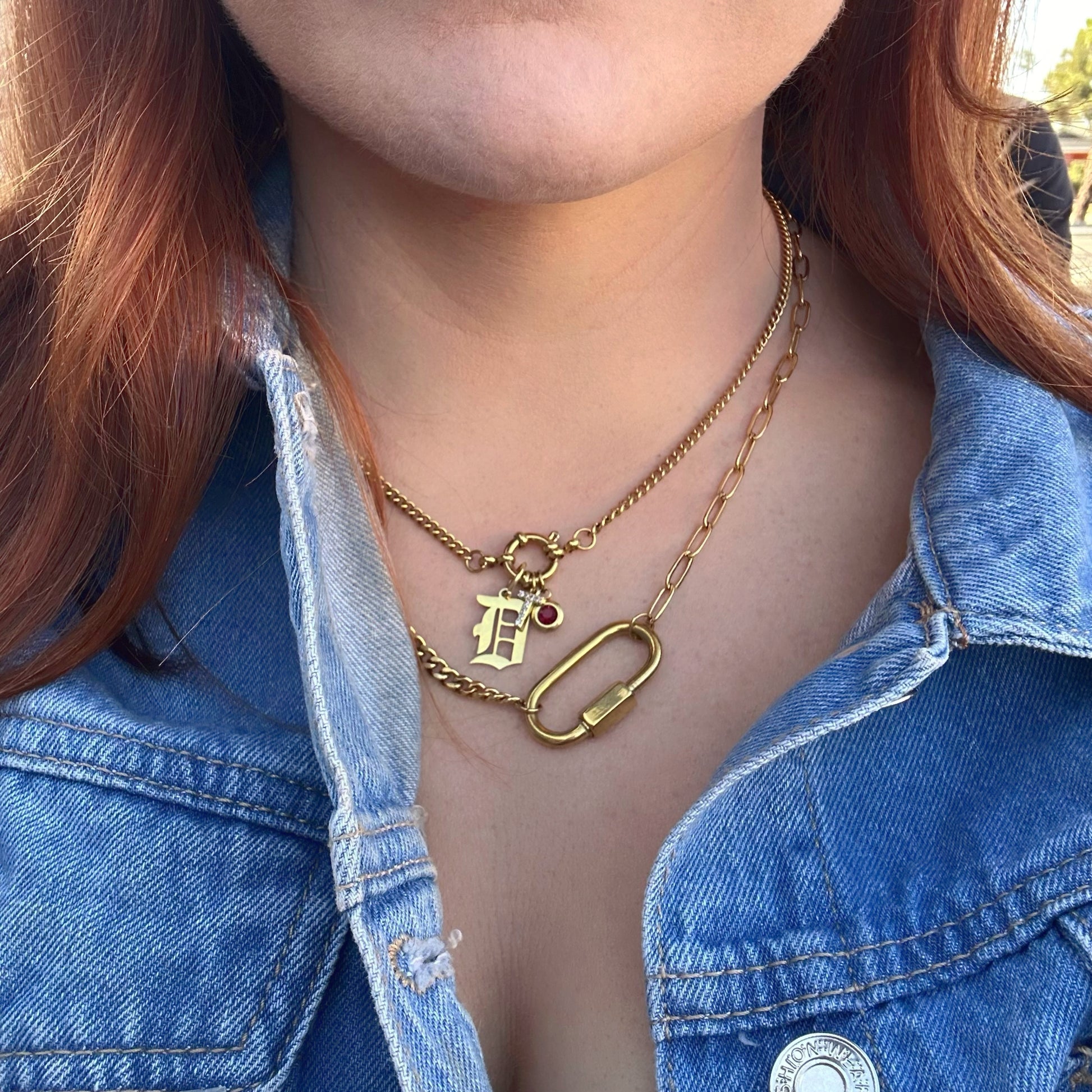 Old English Letter Charm Gold