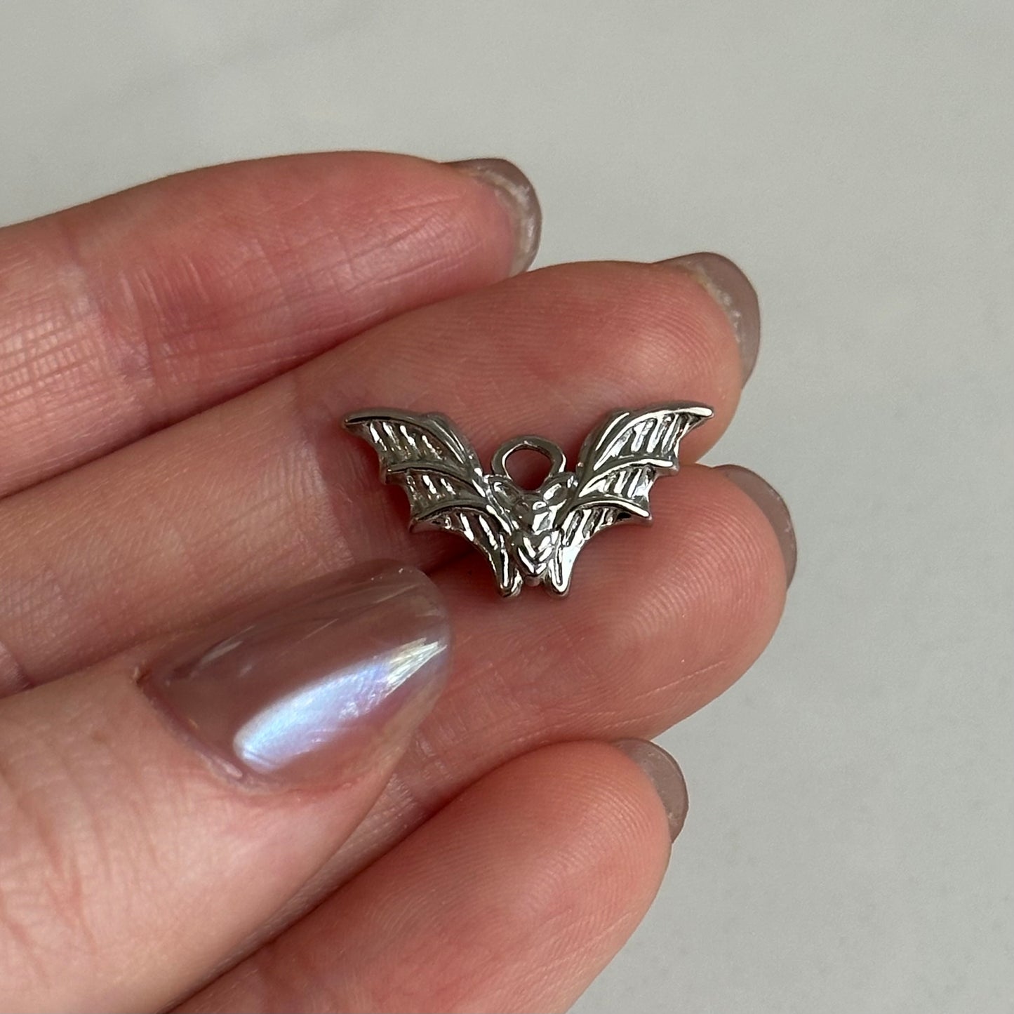 Silver Bat Charm