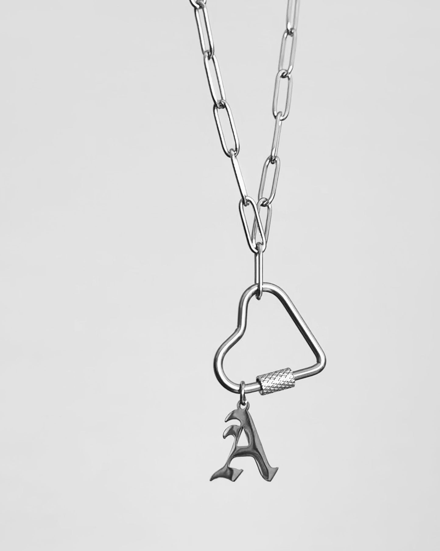 Silver Heart Carabiner Clasp