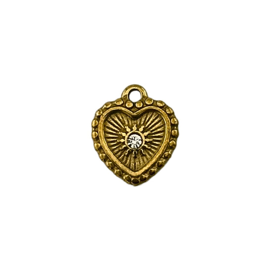 Gold Vintage Heart Charm