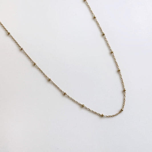 Gold or Silver Ball and Chain Necklace