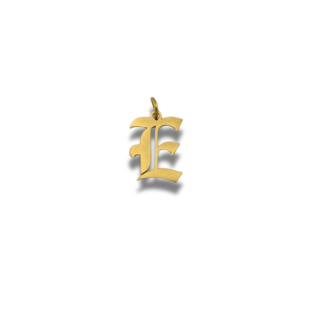 Old English Letter Charm Gold