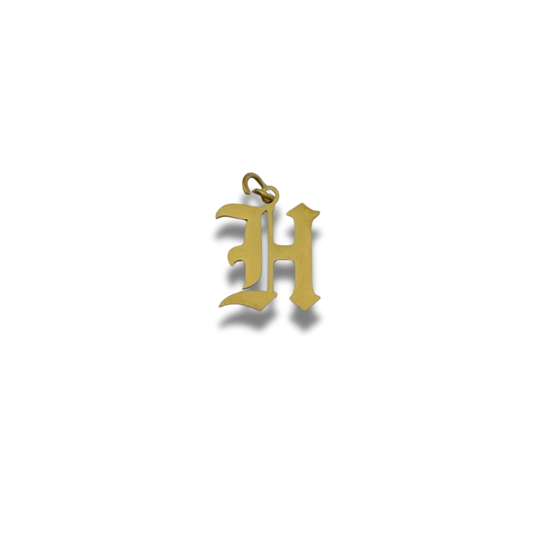 Old English Letter Charm Gold