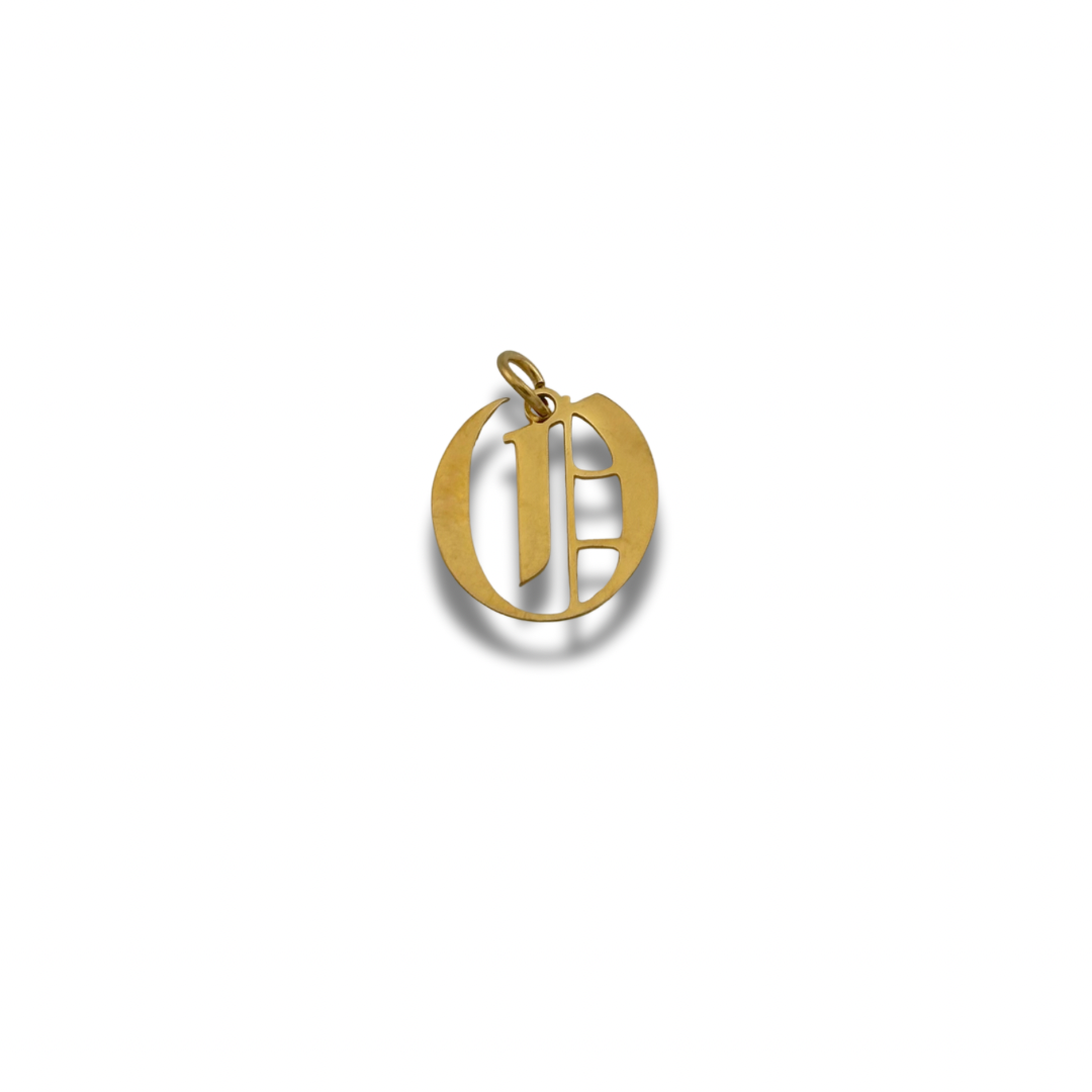 Old English Letter Charm Gold