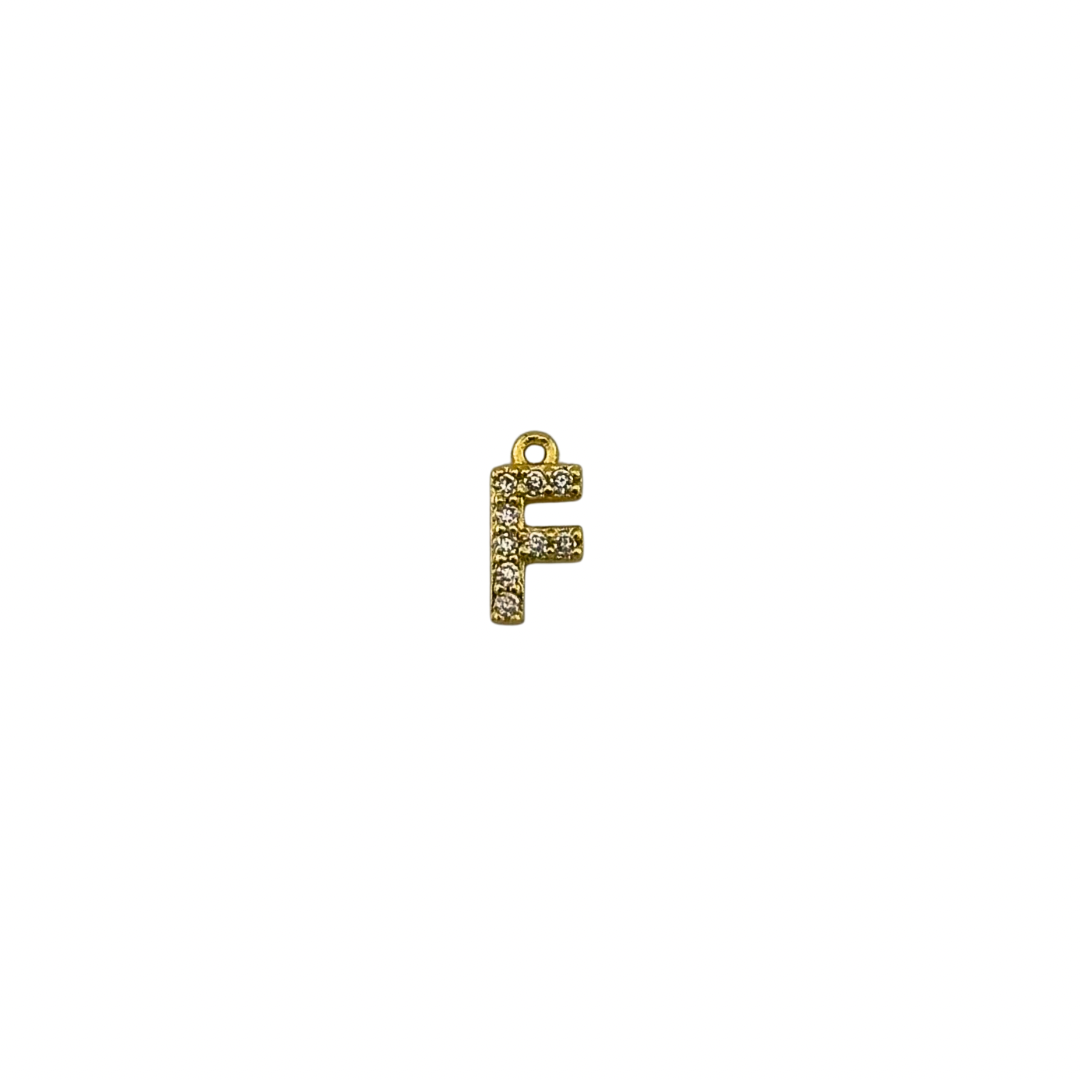 Dainty Sparkling Letter Charm Gold