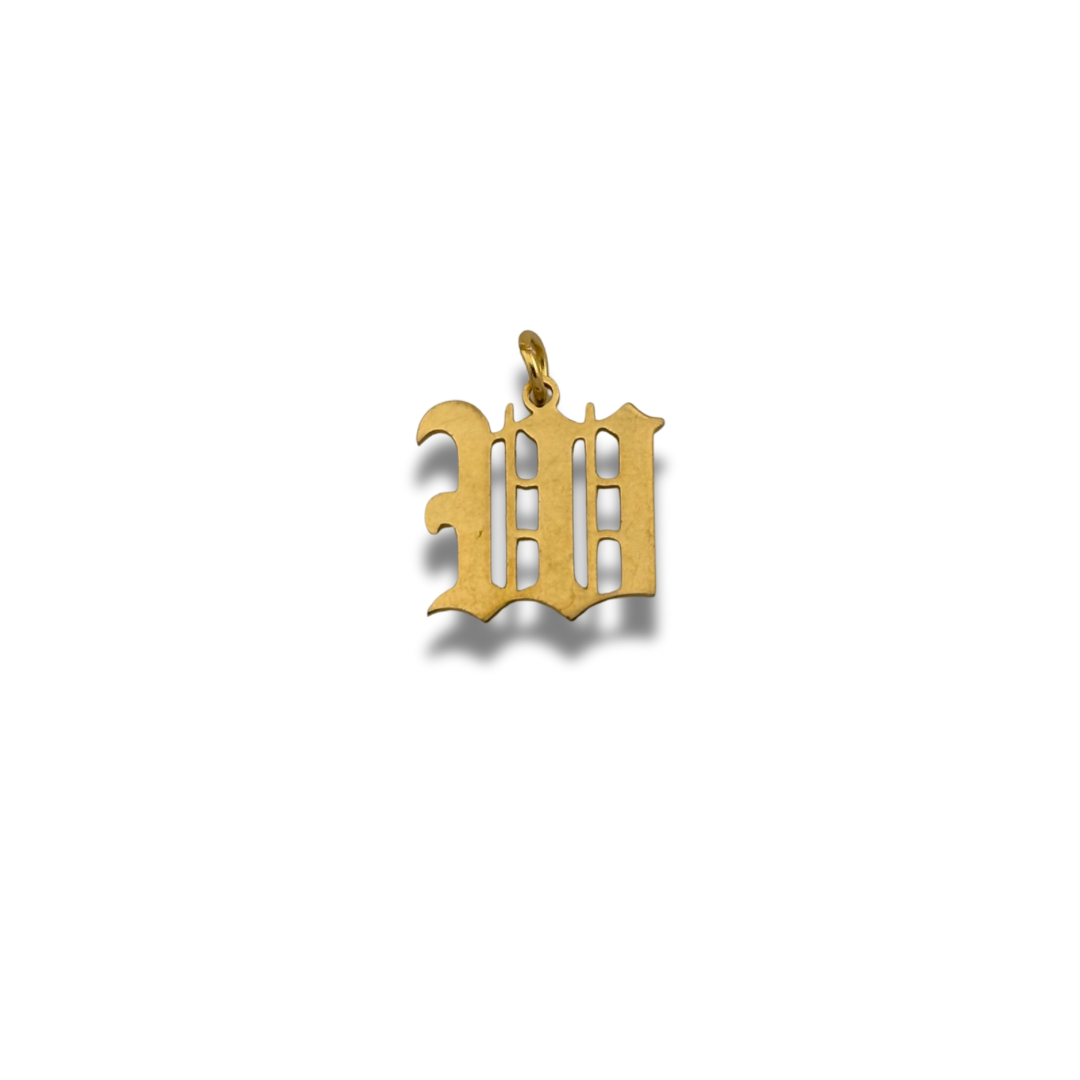 Old English Letter Charm Gold