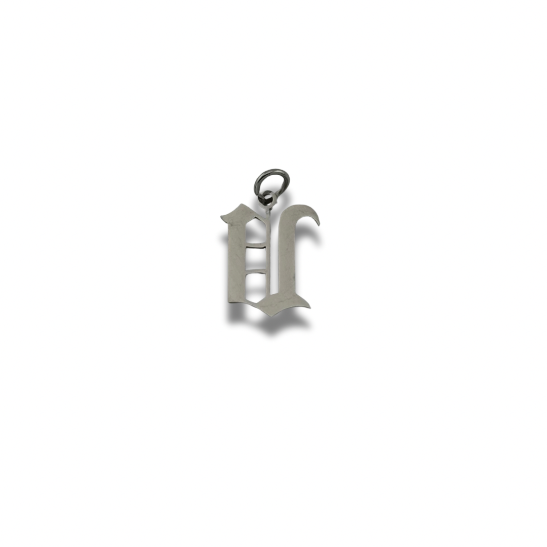 Old English Letter Charm Silver