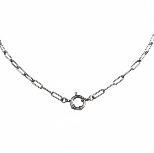 Paperclip Clasp Chain - Silver
