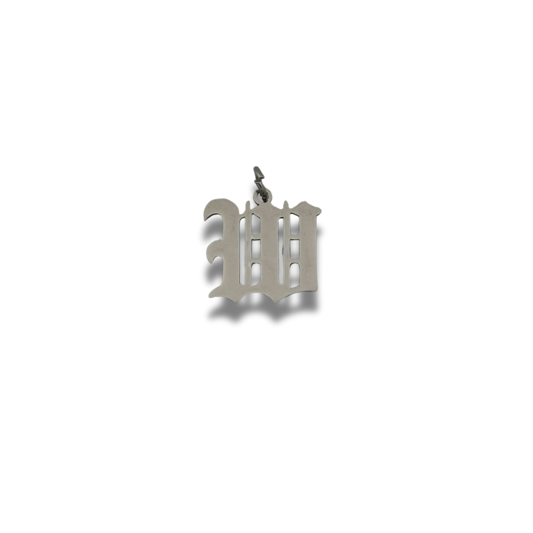 Old English Letter Charm Silver