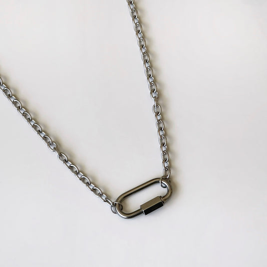 Silver Carabiner Chain