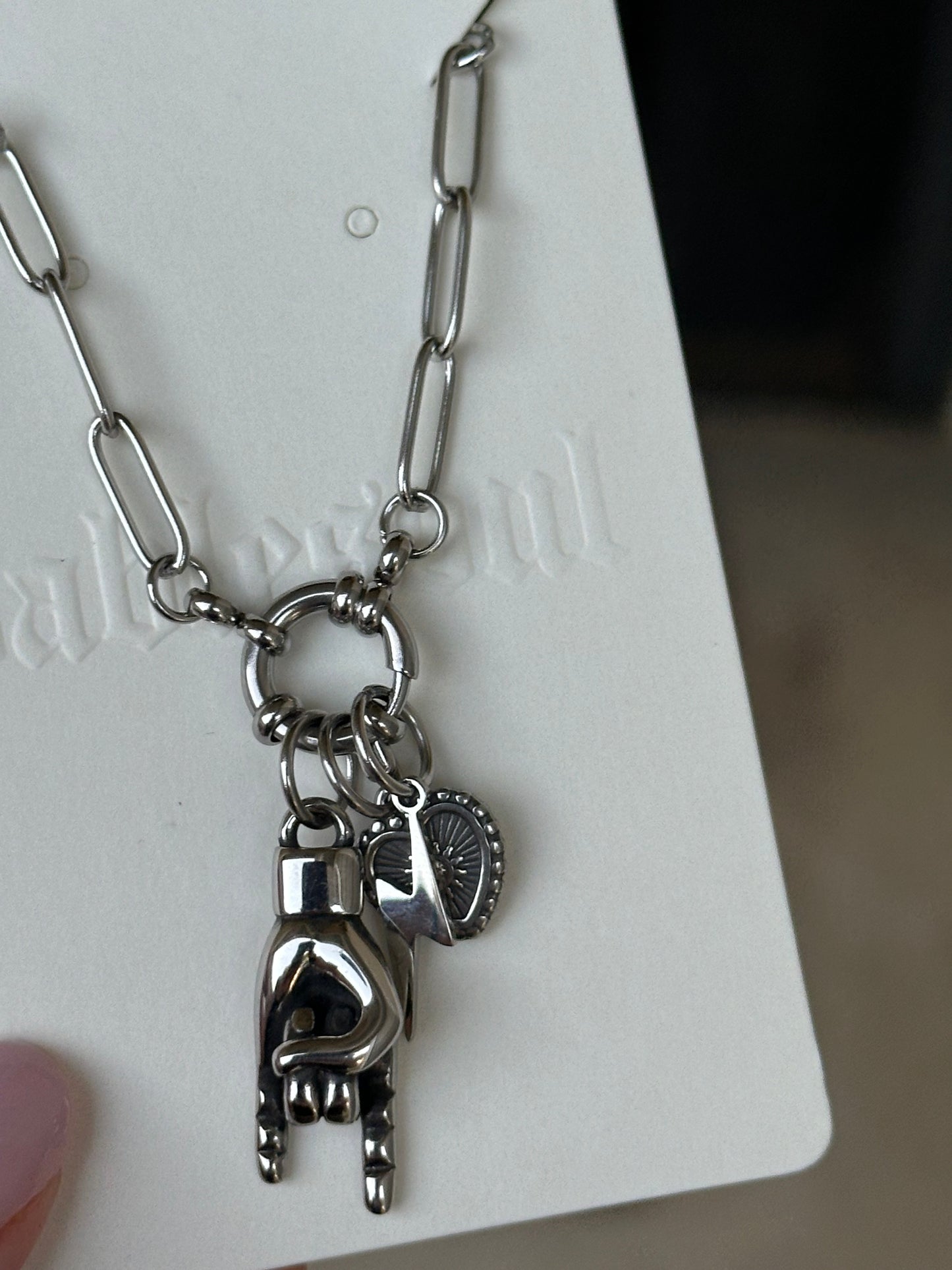 Silver Paperclip Clasp Chain