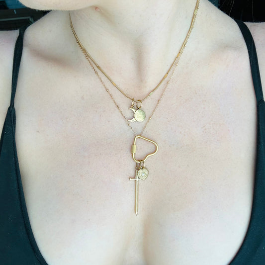 Gold Heart Carabiner Clasp