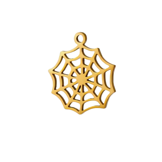 Gold Spider Web Charm