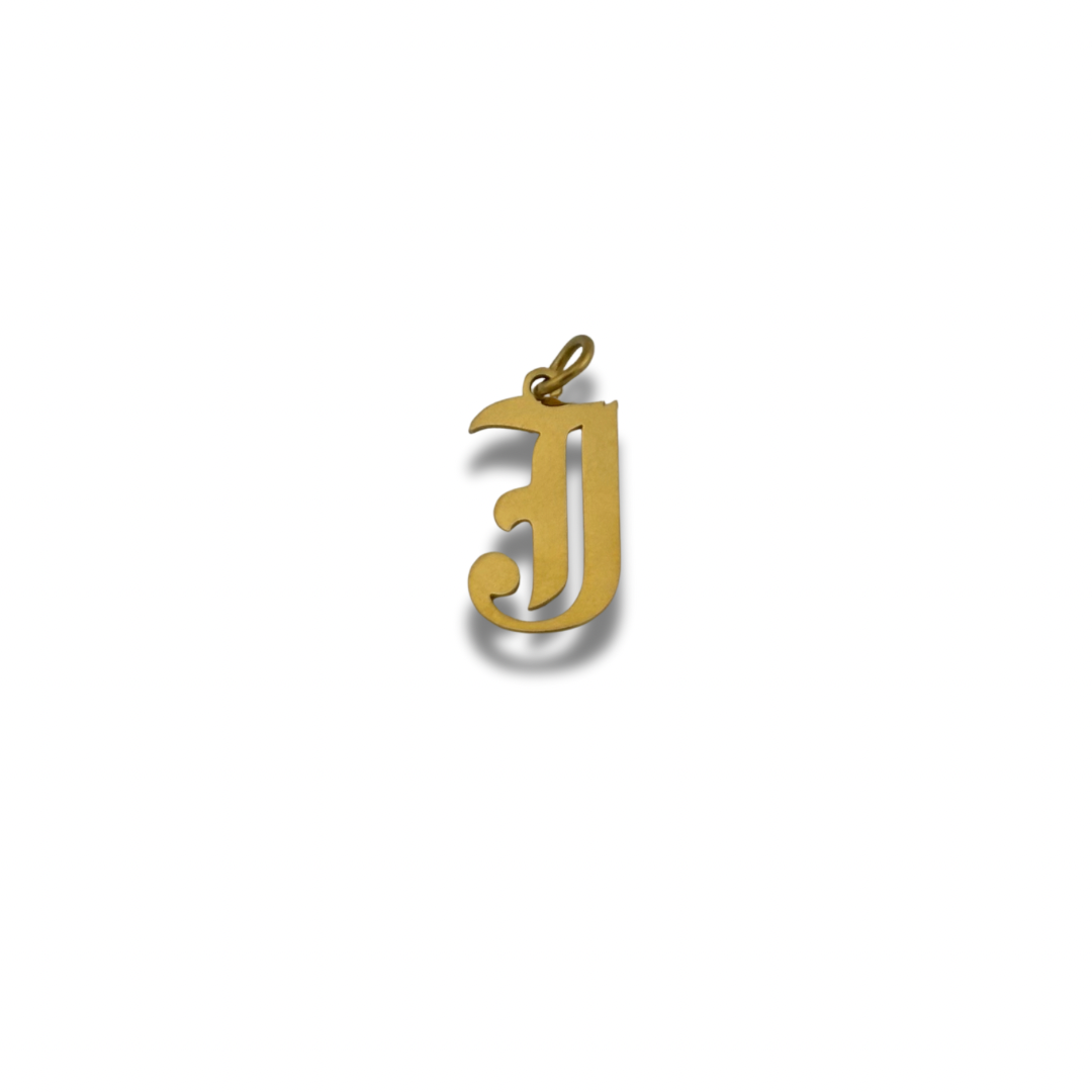 Old English Letter Charm Gold