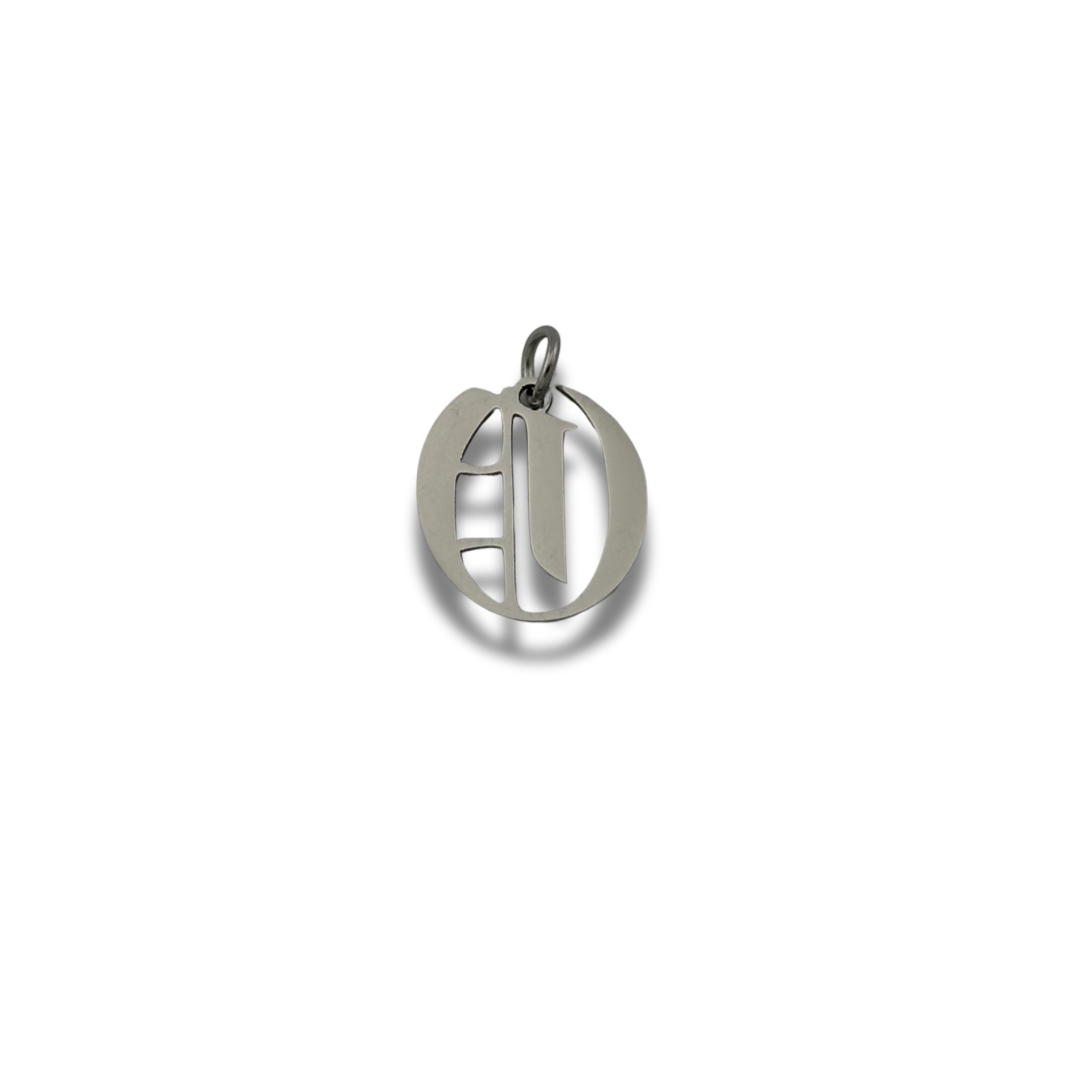 Old English Letter Charm Silver