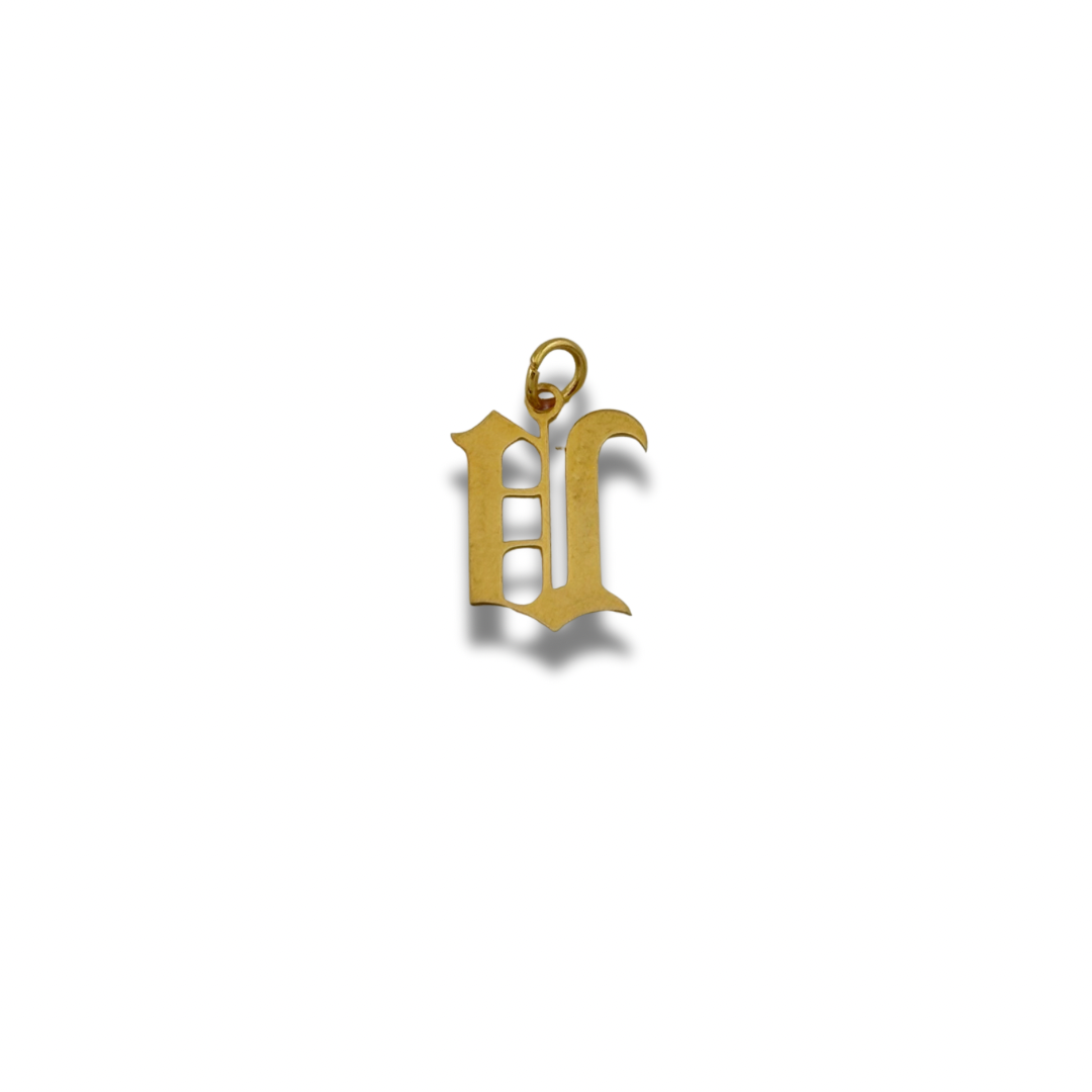 Old English Letter Charm Gold