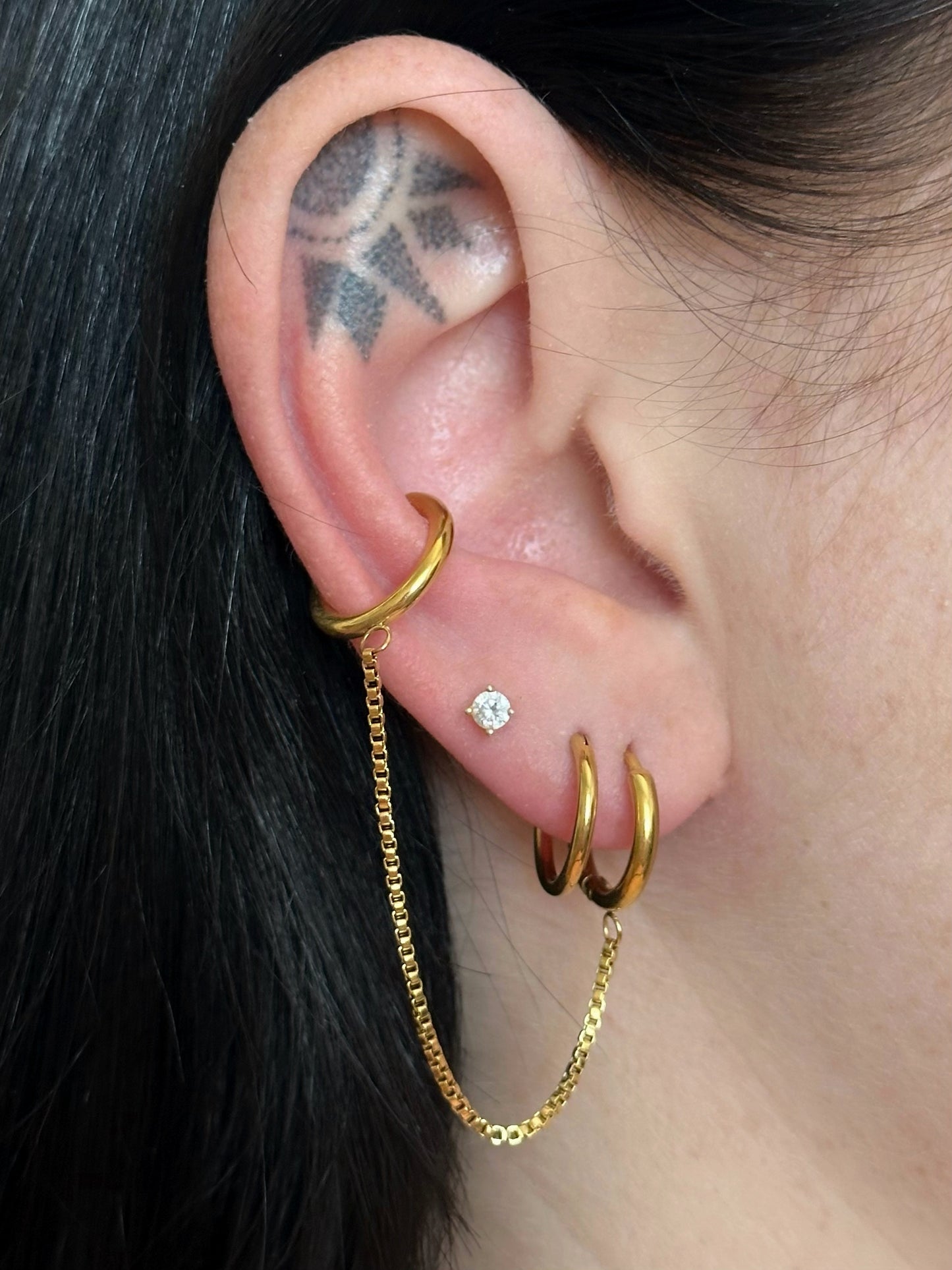 Hoop & Chain Cuff