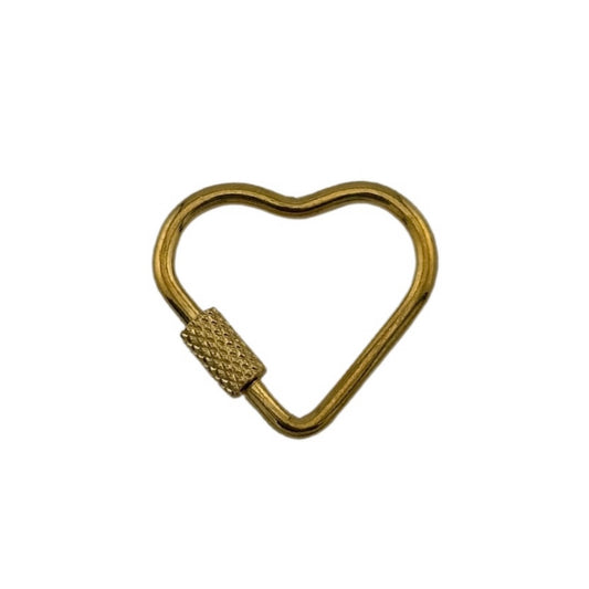 Gold or Silver Heart Carabiner Clasp