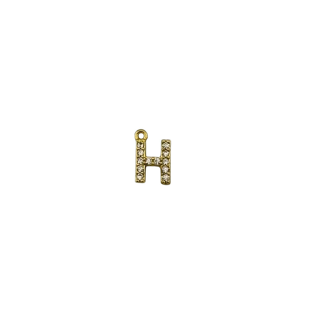 Dainty Sparkling Letter Charm Gold
