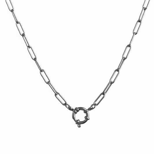 Paperclip Clasp Chain - Silver